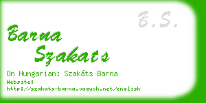barna szakats business card